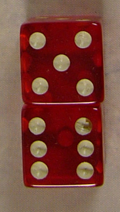 PAIR OF 12mm RED DICE Ref #D9