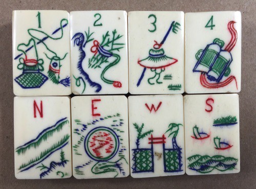 Bone/Bamboo bamboo sprout 148 tiles ref#295 - Image 2