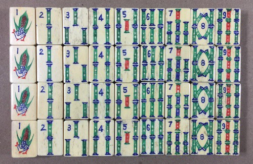 Bone/Bamboo PAINTED CASE 148 tiles ref#305 - Image 10