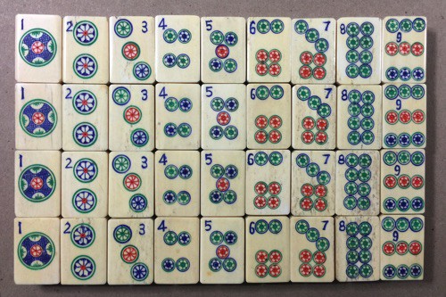 Bone/Bamboo PAINTED CASE 148 tiles ref#305 - Image 28