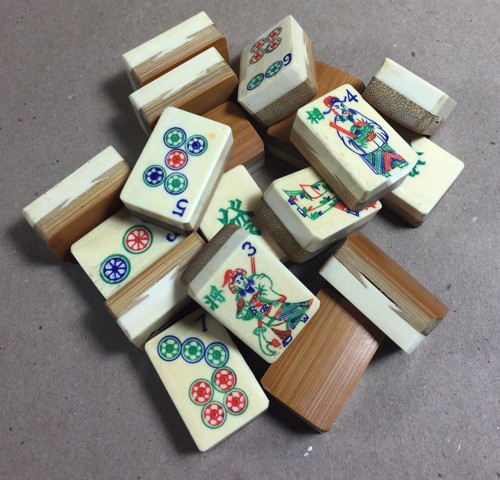 Bone/Bamboo PAINTED CASE 148 tiles ref#305 - Image 41