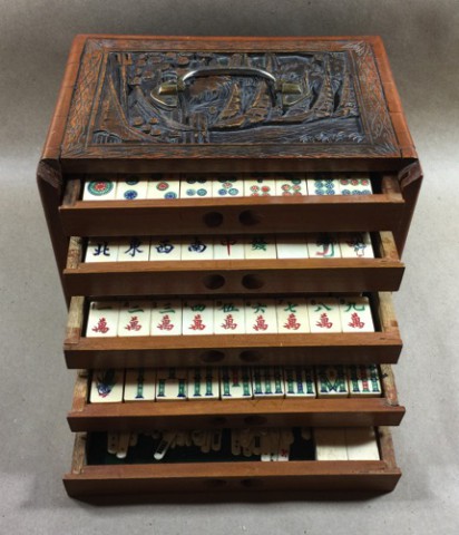 Bone/Bamboo CARVED CASE 152 tiles ref#311 - Image 4