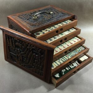 Bone/Bamboo CARVED CASE 152 tiles ref#311