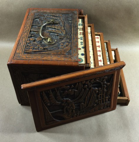 Bone/Bamboo CARVED CASE 152 tiles ref#311 - Image 8