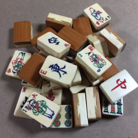 Bone/Bamboo CARVED CASE 152 tiles ref#311 - Image 39