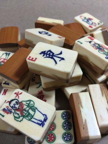 Bone/Bamboo CARVED CASE 152 tiles ref#311 - Image 40