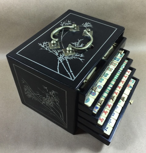 Bone/Bamboo LACQUER BOX 148 tiles ref#319