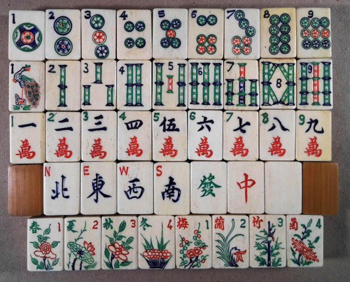 Bone/Bamboo 50/50 BONE 152 tiles ref#465 - Image 6