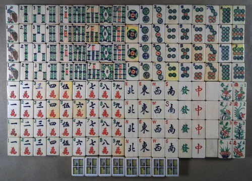 Bone/Bamboo 50/50 BONE 152 tiles ref#465 - Image 7