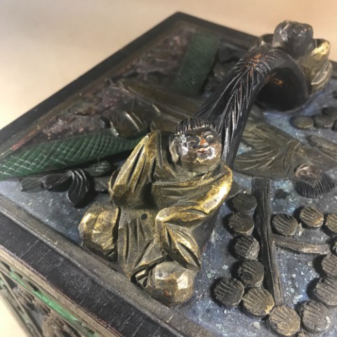 Bone/Bamboo GOLD CARVED 152 tiles Ref #495 - Image 19