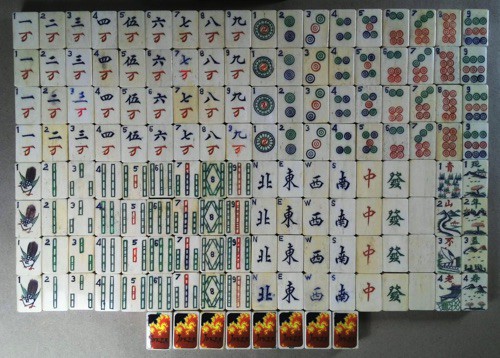 Bone/Bamboo CARVED CASE 152 tiles ref#496 - Image 6