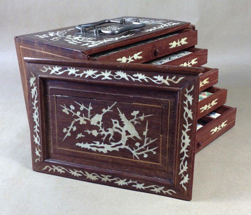 Bone/Bamboo INLAID CASE 152 tiles ref #508 - Image 18