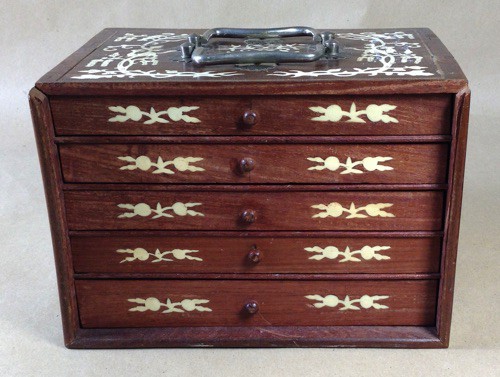 Bone/Bamboo INLAID CASE 152 tiles ref #508 - Image 11