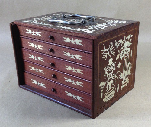 Bone/Bamboo INLAID CASE 152 tiles ref #508 - Image 14