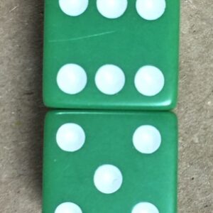 PAIR 15mm DICE MINTY GREEN Ref #D11