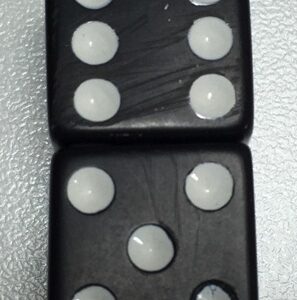PAIR OF 15mm BLACK DICE Ref #D12