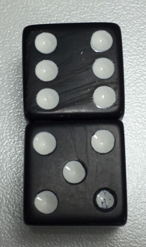 PAIR OF 15mm BLACK DICE Ref #D12