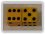 PAIR 12mm DICE BUTTERSCOTCH Ref #D8 - Image 2